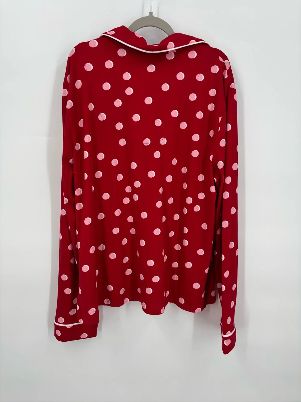 Kate Spade red/pink polka dot long sleeve pajama set